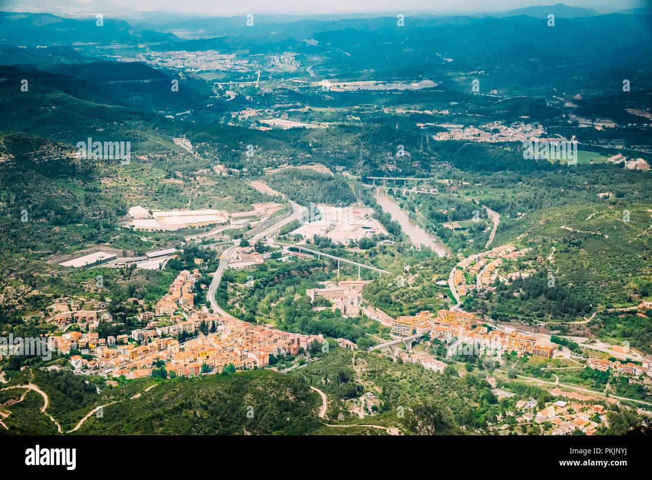 Roquetas de Mar, Katalonien, Spanien. Luftaufnahme der Stadt Stockfoto