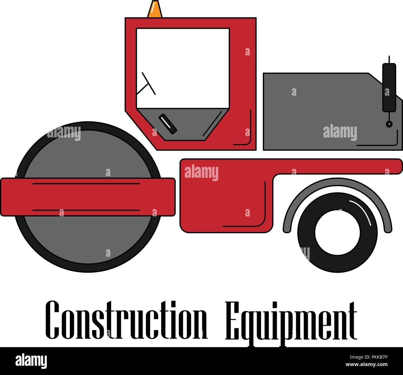 Vector Illustration der Asphalt Spreader auf einem weißen Hintergrund. Stock Vektor