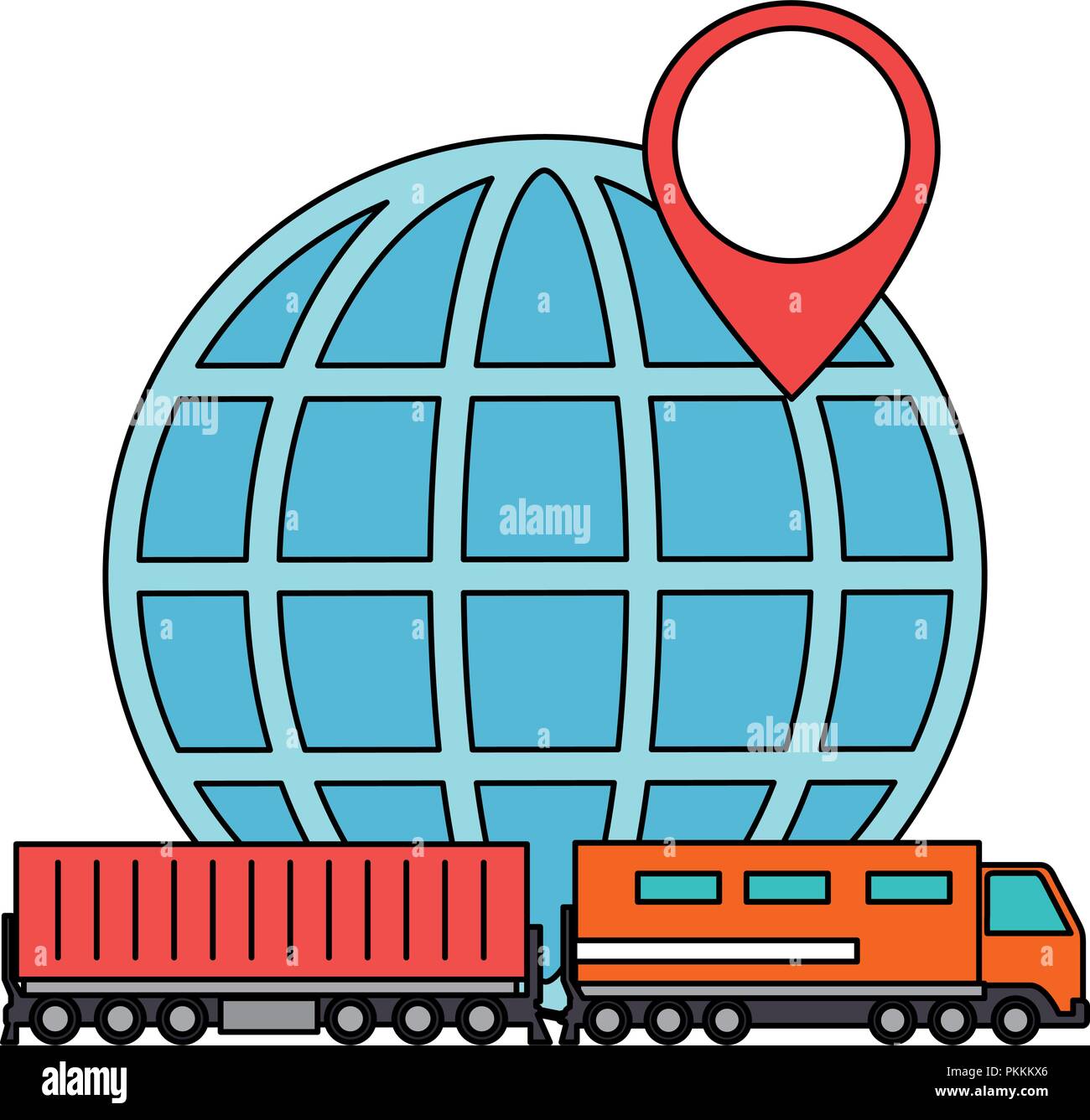 Cargo train mit dem Planeten logistic service Stock Vektor