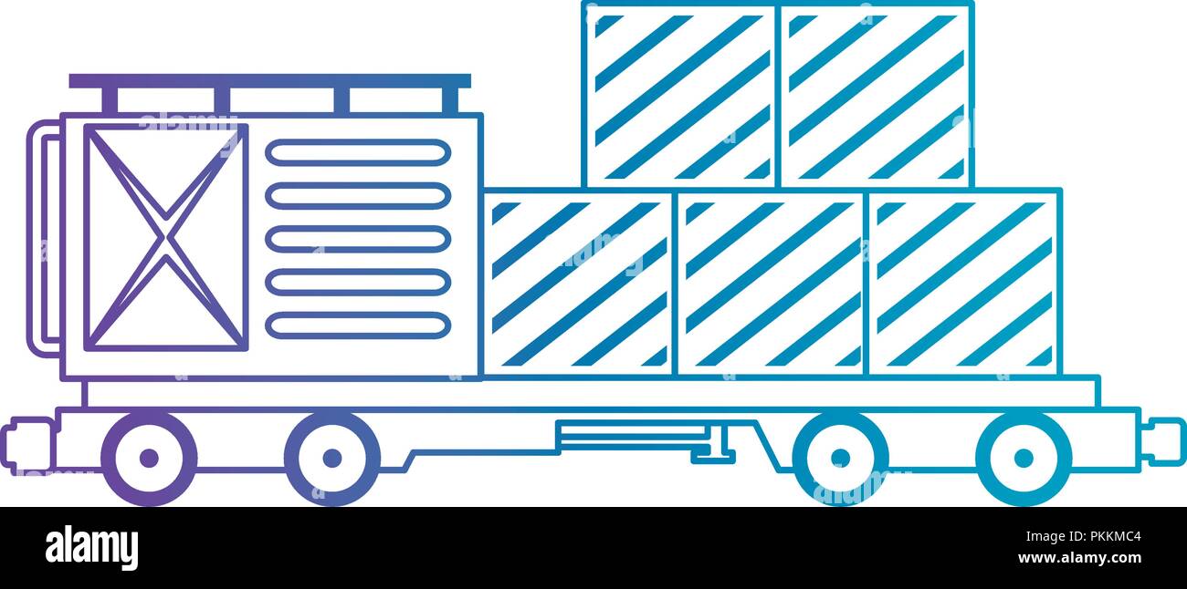 Güterzug Wagen mit Container logistic service Stock Vektor