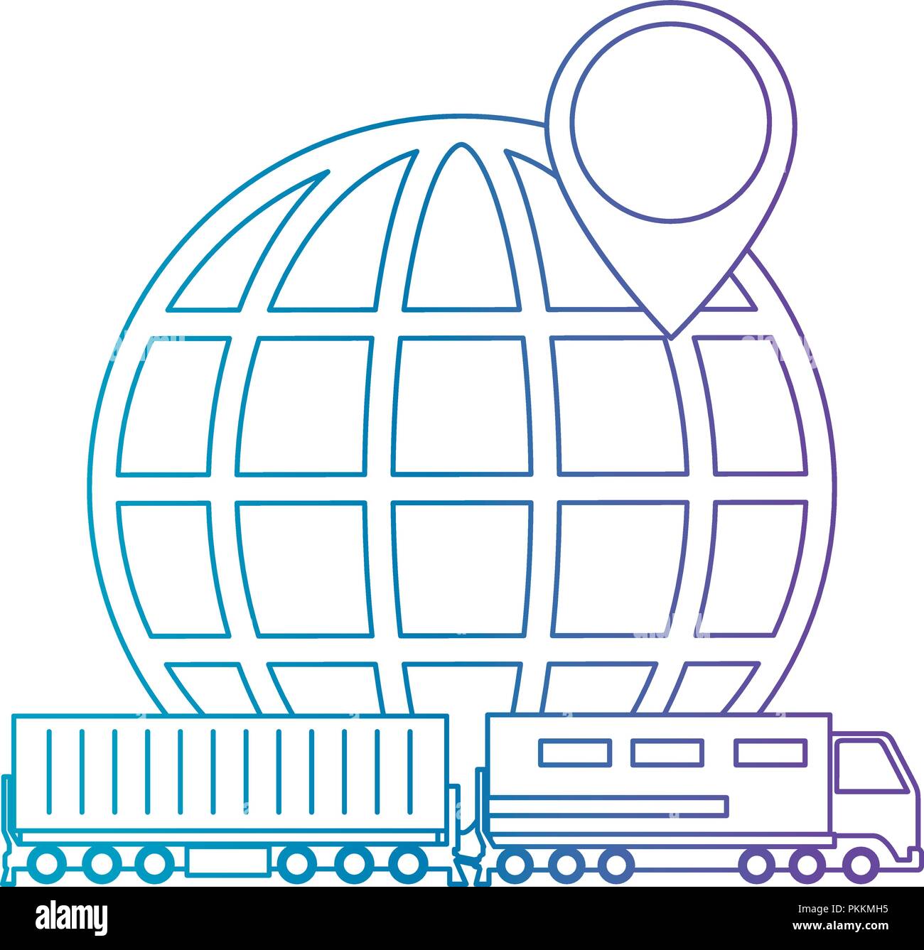 Cargo train mit dem Planeten logistic service Stock Vektor