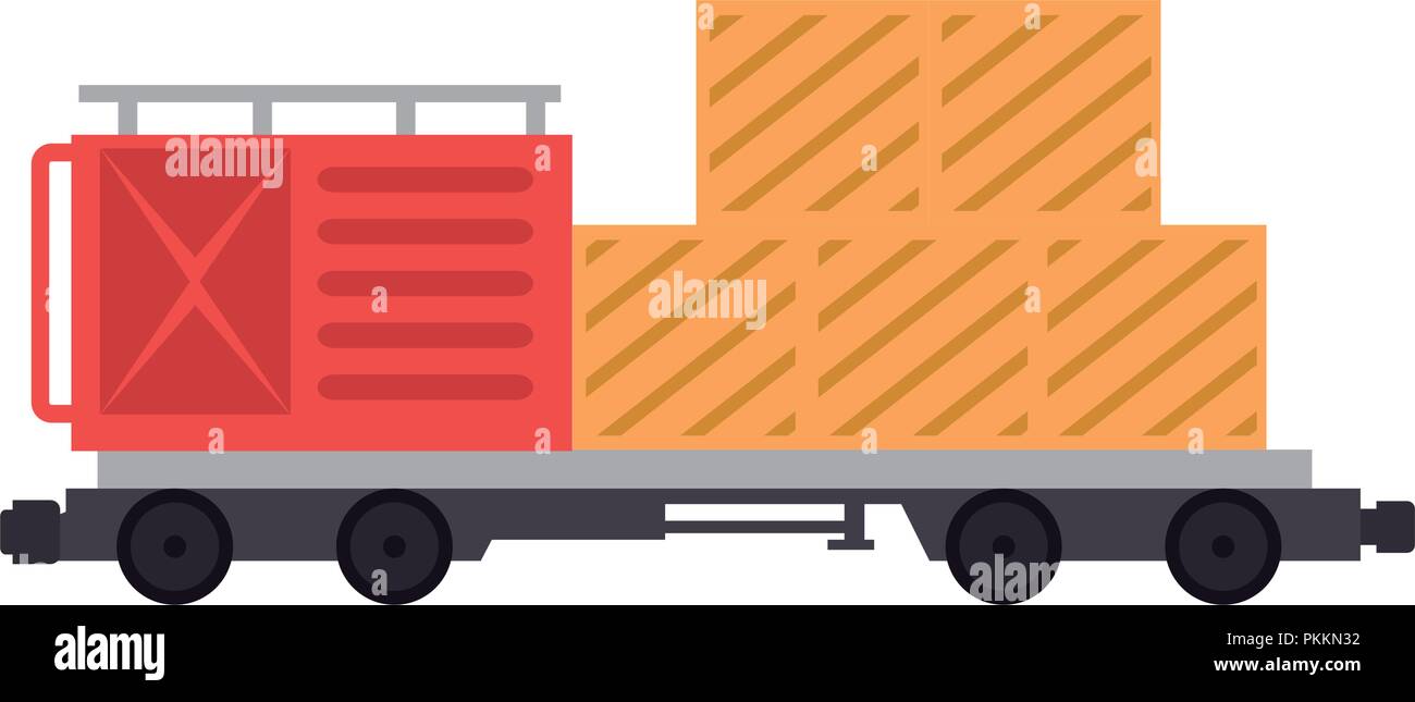 Güterzug Wagen mit Container logistic service Stock Vektor