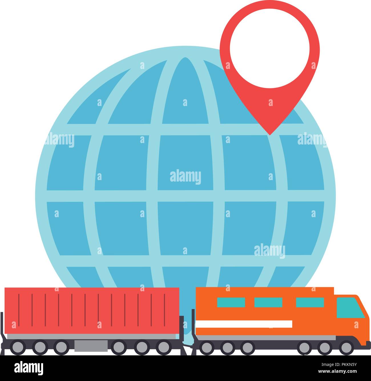Cargo train mit dem Planeten logistic service Stock Vektor