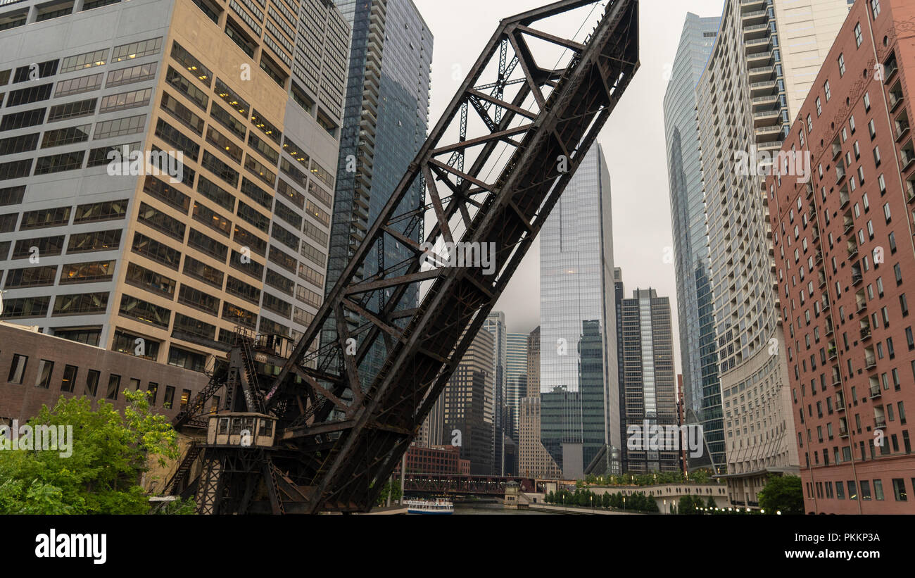 Chicago Kinzie Street Bridge Stockfoto