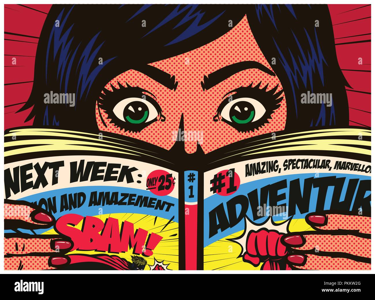 Pop Art Comic Stil panel Superhelden reißen Shirt und tragen Kostüm Vektor poster Abbildung Stock Vektor