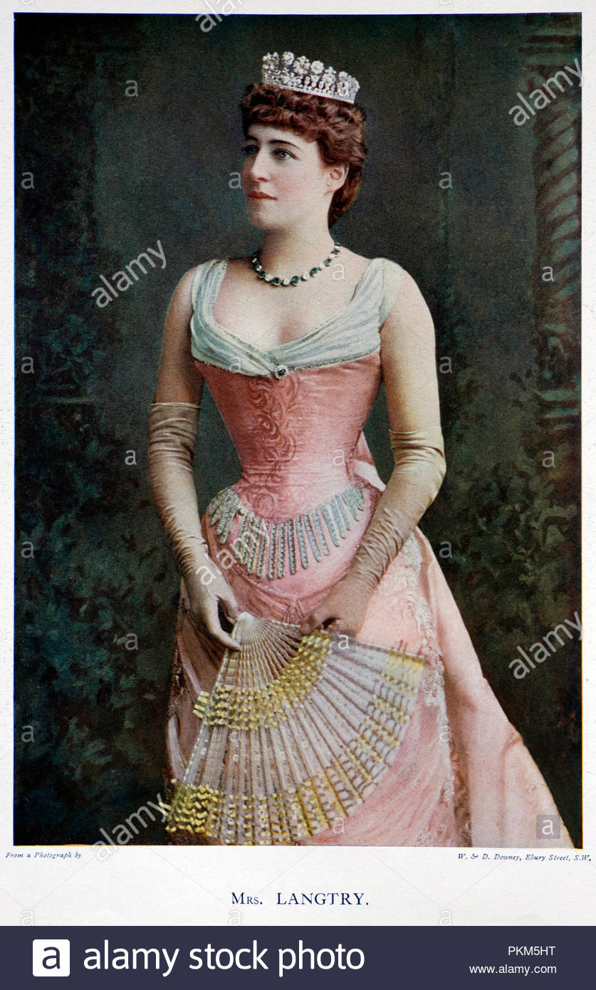 Lily Langtry Porträt, 1853 - 1929 wurde die Britisch-Amerikanische socialite, Schauspielerin und Produzentin, Farbe Abbildung von 1899 Stockfoto