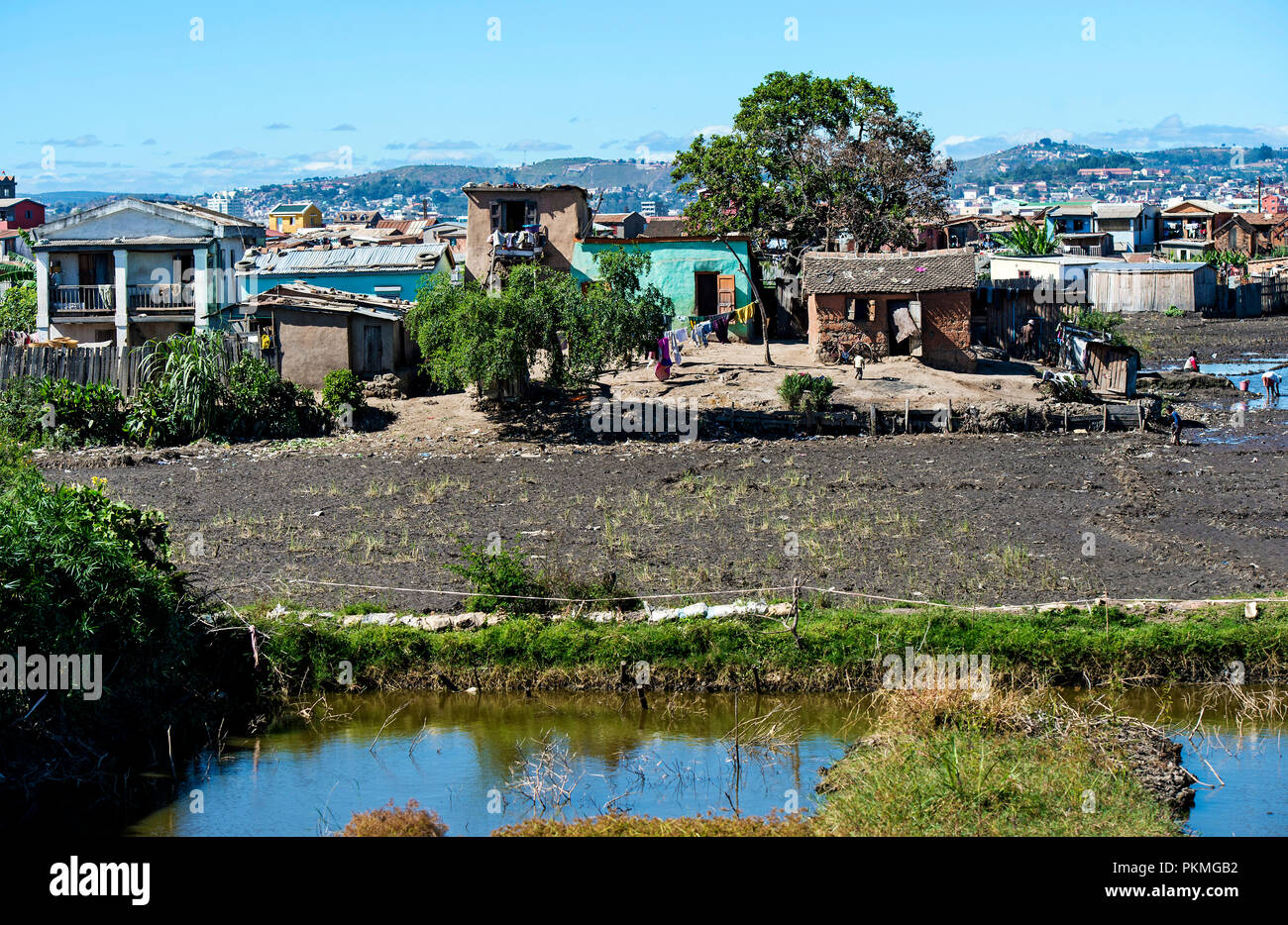 Vorstädtische Siedlungen von Antananarivo, Madagaskar Stockfoto