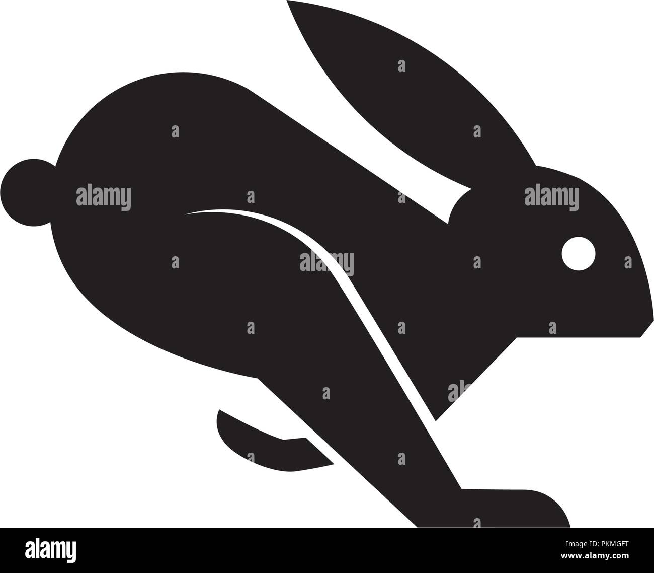 Ausführen von Kaninchen oder Hasen Symbol Stock Vektor