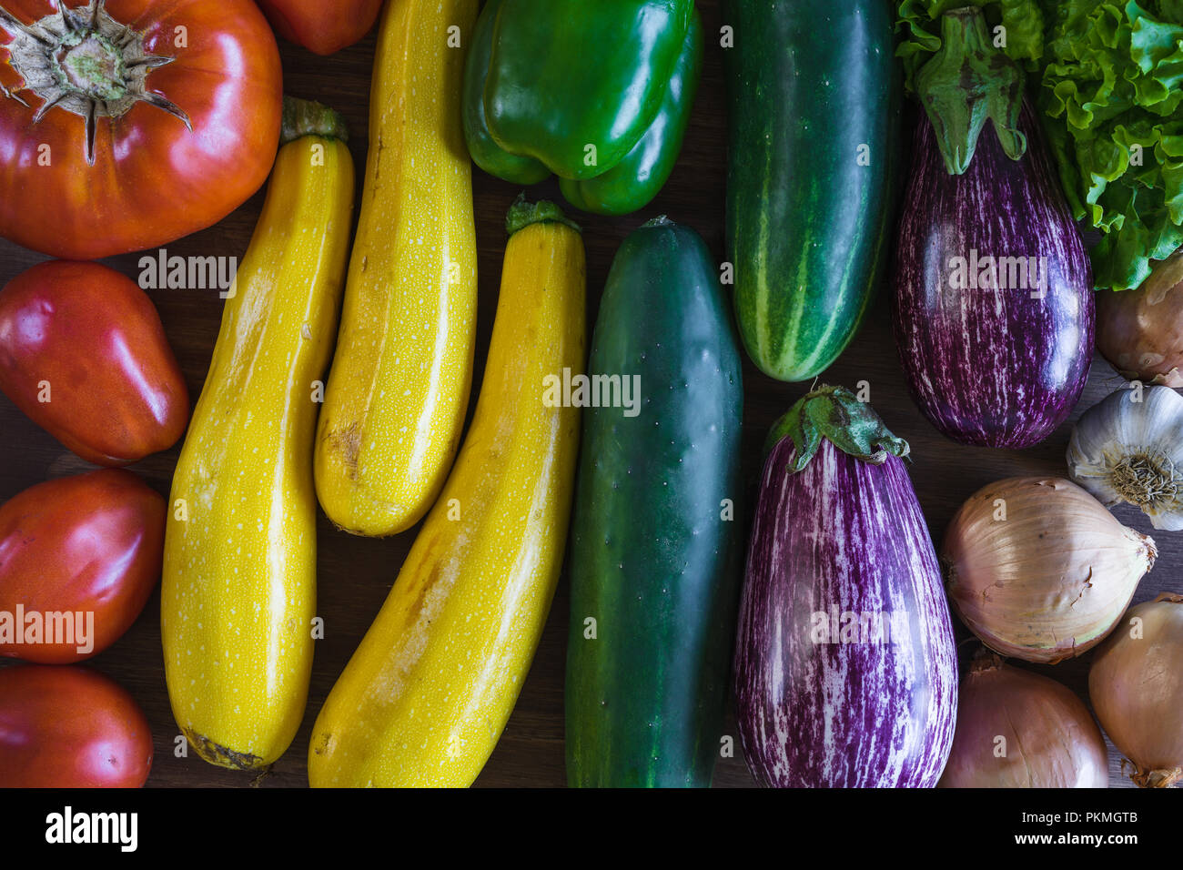Frisches Gemüse aus eigenem Anbau. gesunde Ernährung Stockfoto