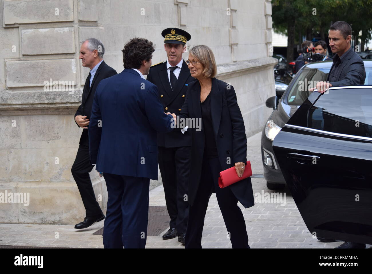 La Rochelle, Frankreich. 14. Sep 2018. Françoise Nyssen, Minister für Kultur, auf die Fiktion Festival 2018 in La Rochelle. Credit: Fabrice Restier/Alamy leben Nachrichten Stockfoto