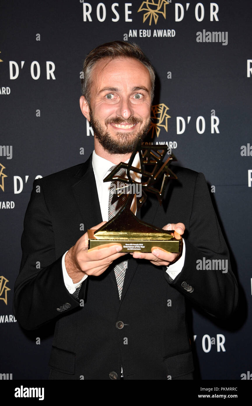 Jan Böhmermann die Teilnahme an der 57 d'Or Award bei Axica-Kongress- und Tagungszentrum am 13. September 2018 stieg in Berlin, Deutschland. Stockfoto