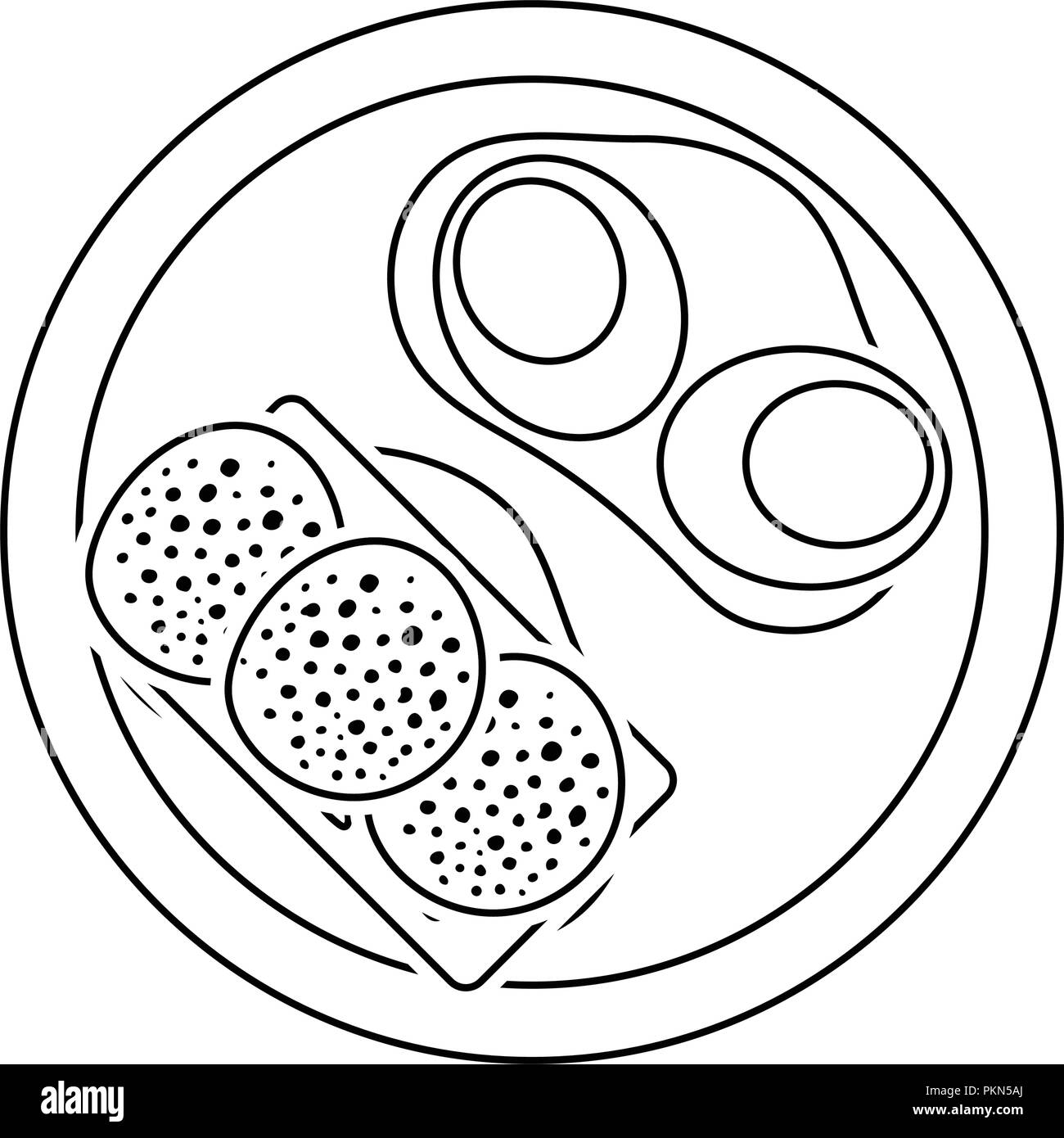 Omelett und Sandwich-Symbol. Thin Line Design. Vector Illustration. Stock Vektor