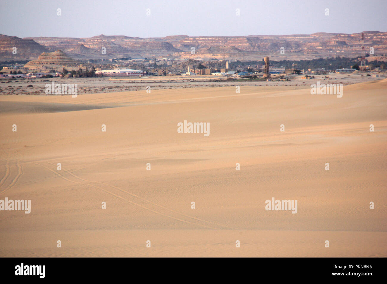 Stadtbild von Siwa, Oase Siwa, Ägypten, aus der Sahara gesehen Stockfoto