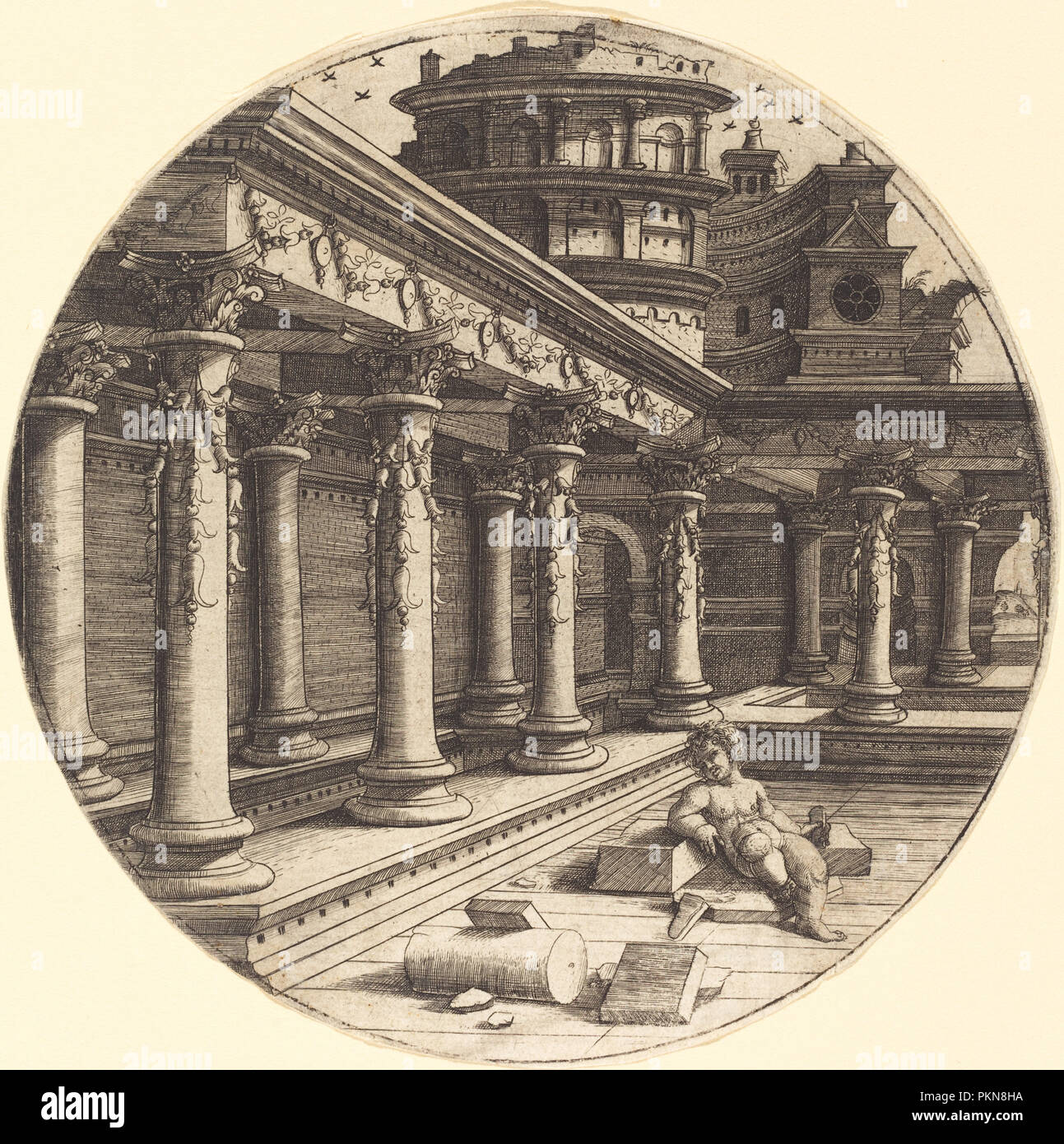 Das Kind in der Galerie. Medium: Gravur. Museum: Nationalgalerie, Washington DC. Autor: Jean de Gourmont I. Stockfoto