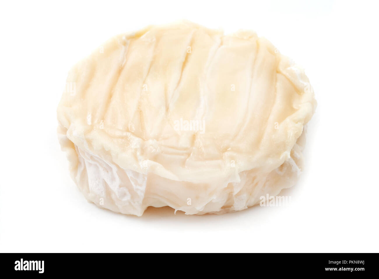 Picodon, einem weichen Französisch ziegen Milch Käse, auf weißem Hintergrund Stockfoto