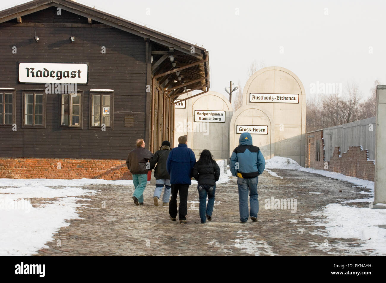 Holocaust Mahnmal am Bahnhof Radegast in Lodz, Polen. Von hier aus 200000 Juden in nationalsozialistischen Vernichtungslager während des Zweiten Weltkriegs gesendet Stockfoto
