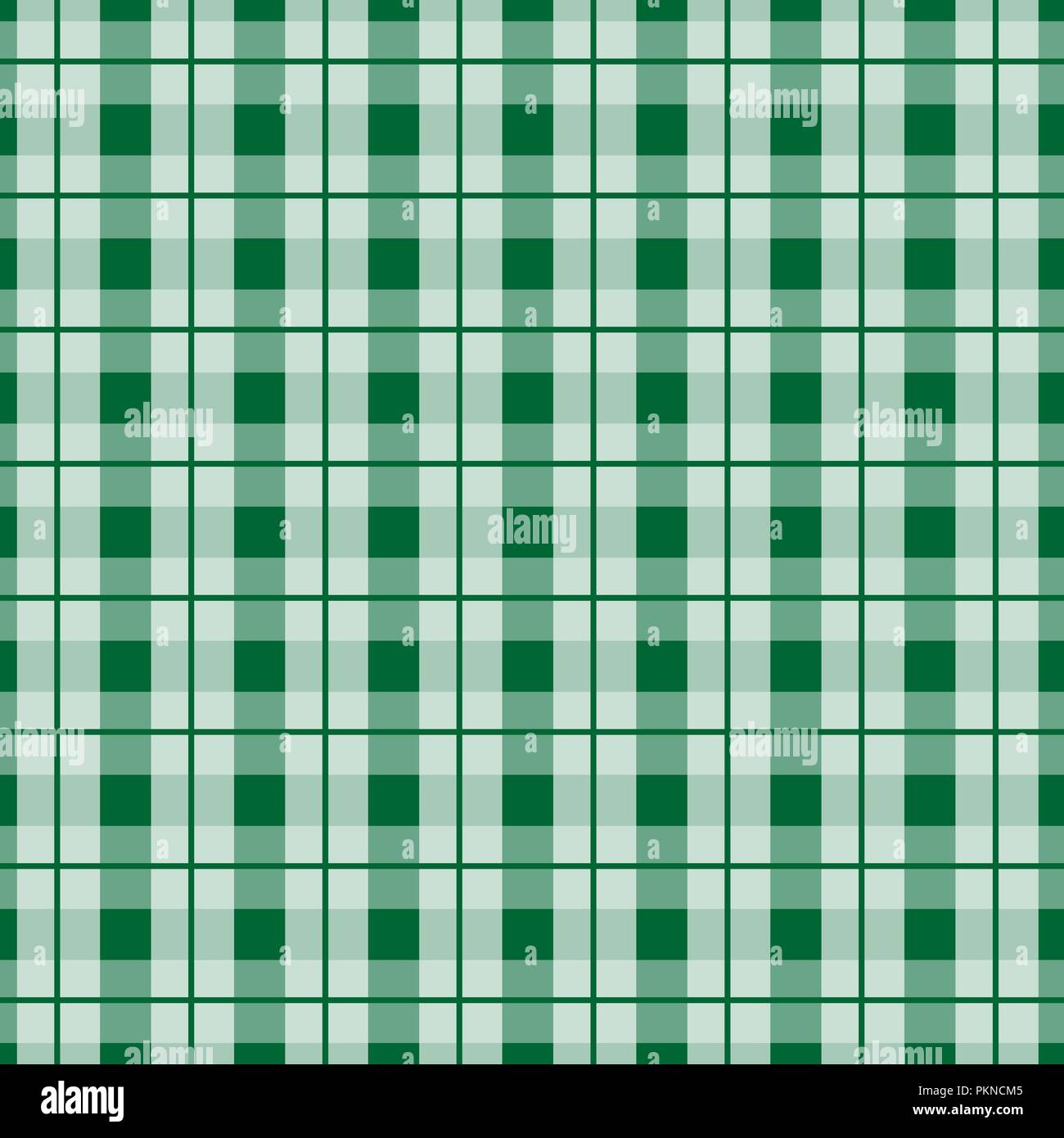 Green tartan Stoff Textur in einem quadratischen Muster nahtlose Vektor eps Abbildung 10 Stock Vektor
