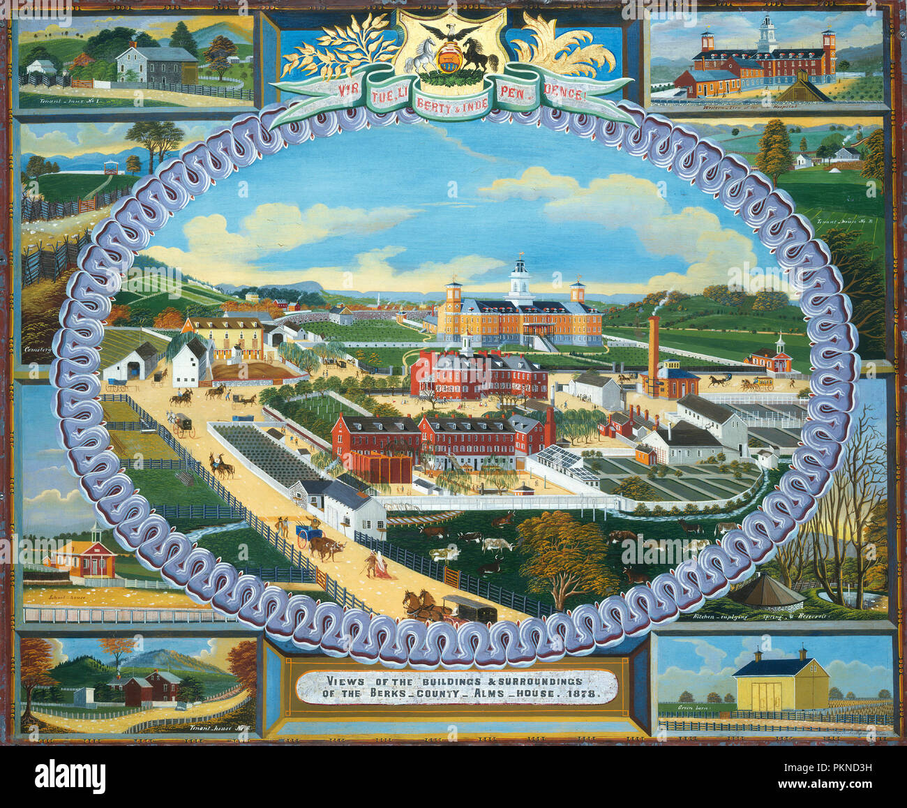 Berks County Armenhaus, 1878. Stand: 1878. Maße: gesamt: 82,5 x 99,6 cm (32 1/2 x 39 1/4 in.) gerahmt: 97 x 114 x 5,7 cm (38 1/4 x 44 7/8 x 2 1/4 in.). Medium: Öl auf Zink. Museum: Nationalgalerie, Washington DC. Autor: Charles C. Hofmann. Stockfoto