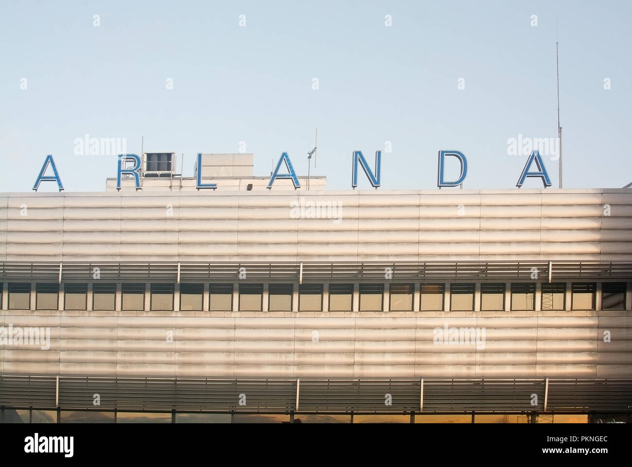 STOCKHOLM ARLANDA, Schweden - 6 September, 2018: Arlanda Anmeldung Anreise Gebäude an einem sonnigen Tag am 6. September 2018 auf Mallorca, Spanien. Stockfoto