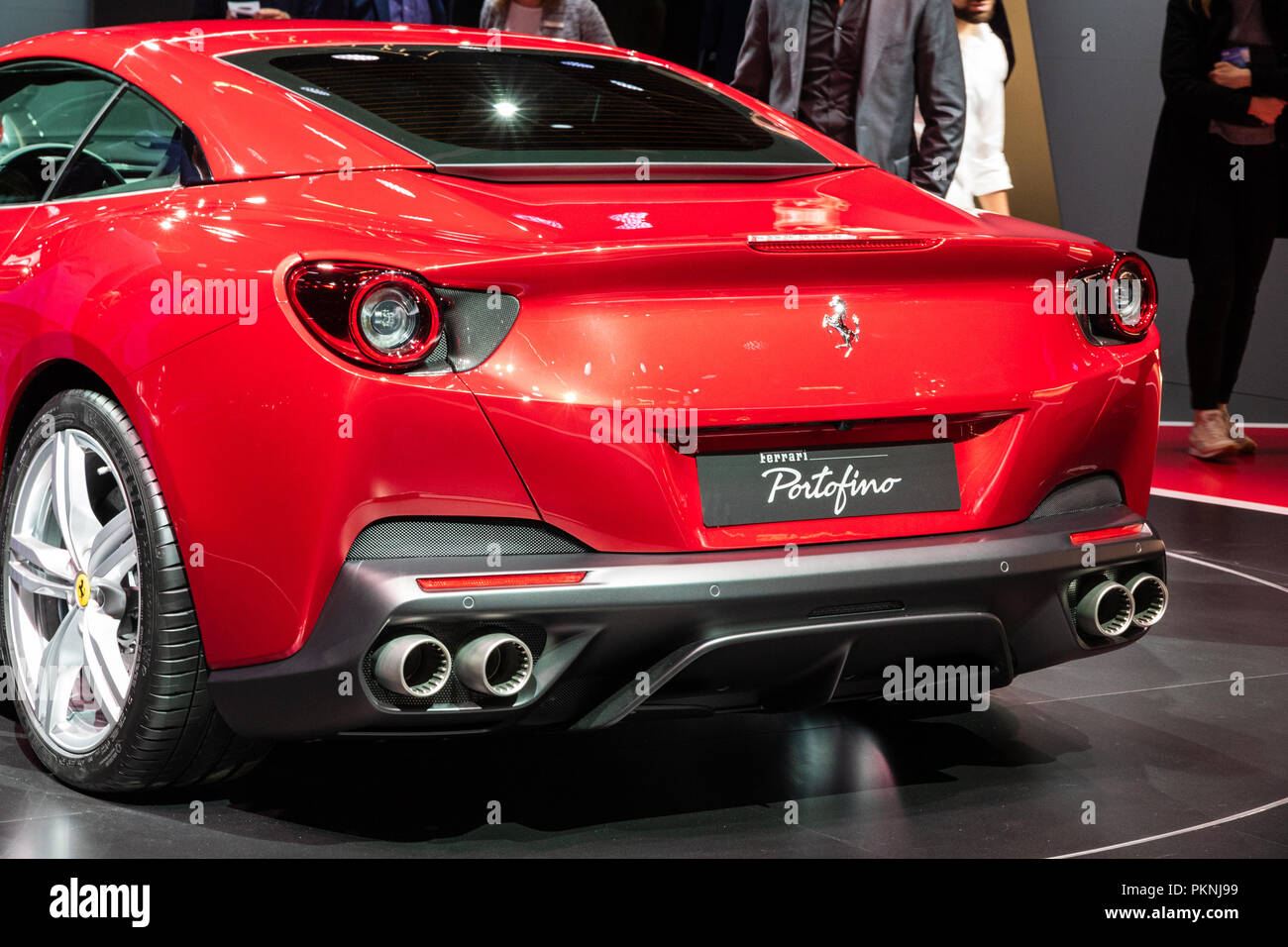 FRANKFURT, Deutschland - 13.09.2013: Ferrari Portofino Sportwagen auf der Frankfurter IAA vorgestellt. Stockfoto