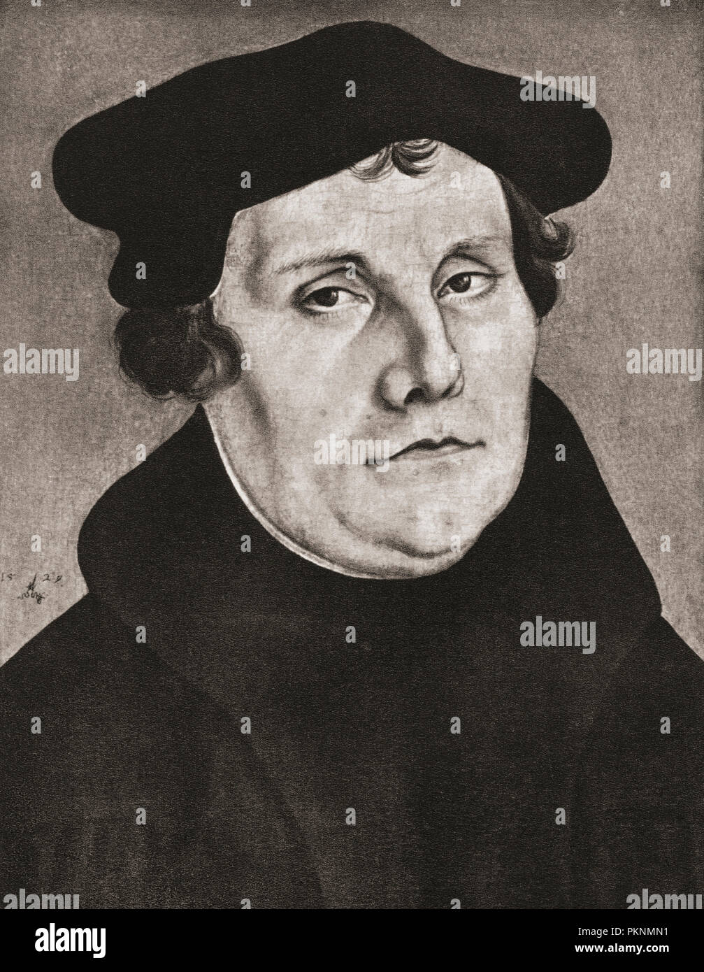 Martin Luther, 1483 - 1546. Deutscher Professor der Theologie, Komponist, Priester, Mönch, und eine zukunftsträchtige Abbildung in der protestantischen Reformation. Stockfoto