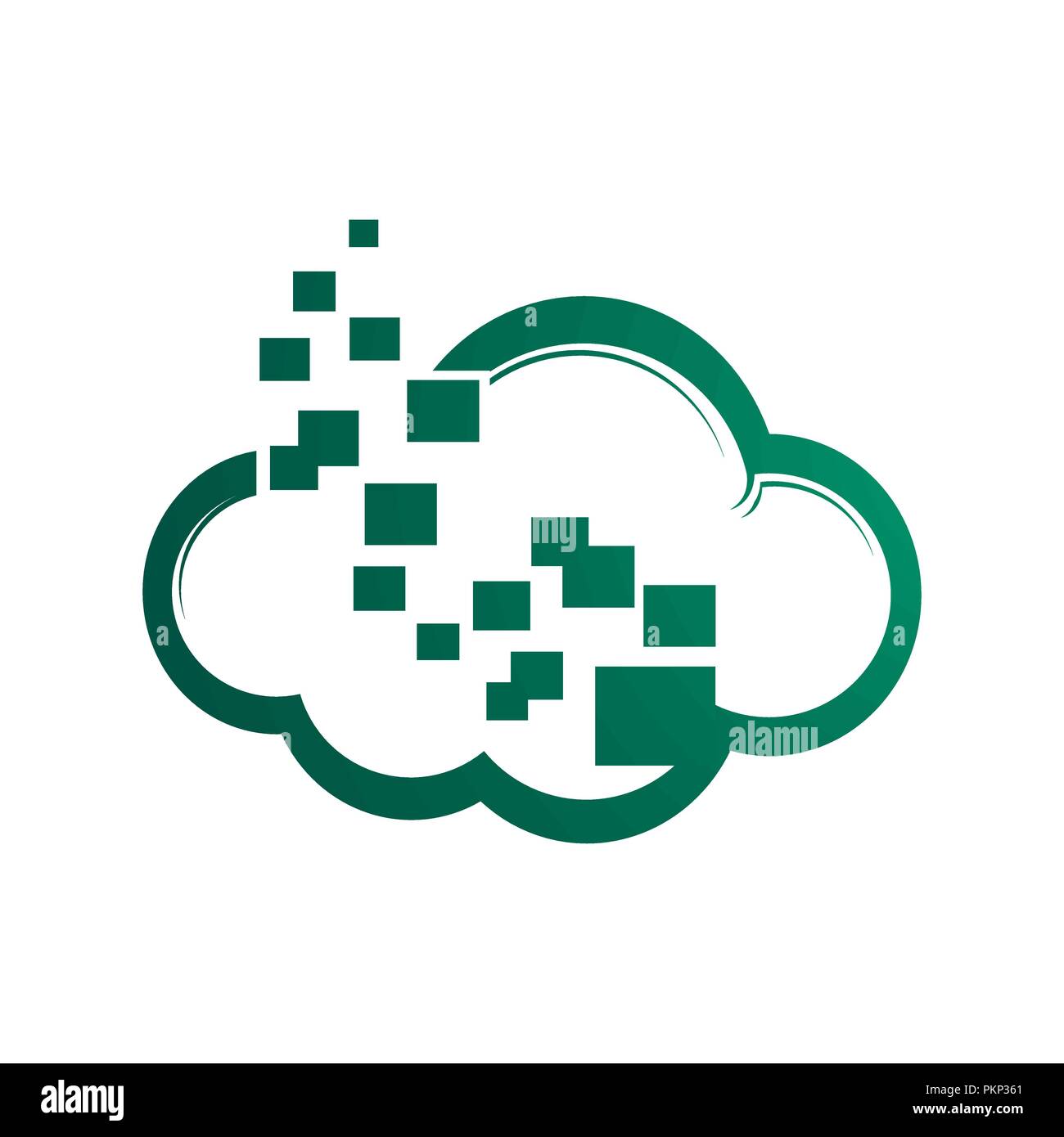 Ein minimalistisches Symbol logo als stilisierte Cloud Stock Vektor