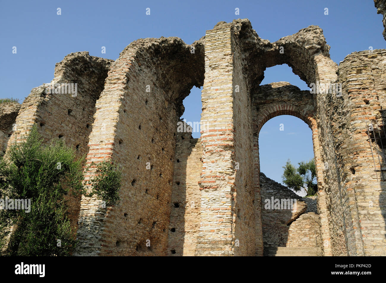Italien, Lombardei, Gardasee, Sirmione Grotte di Catullo, römische Ruinen der Siedlung. Stockfoto