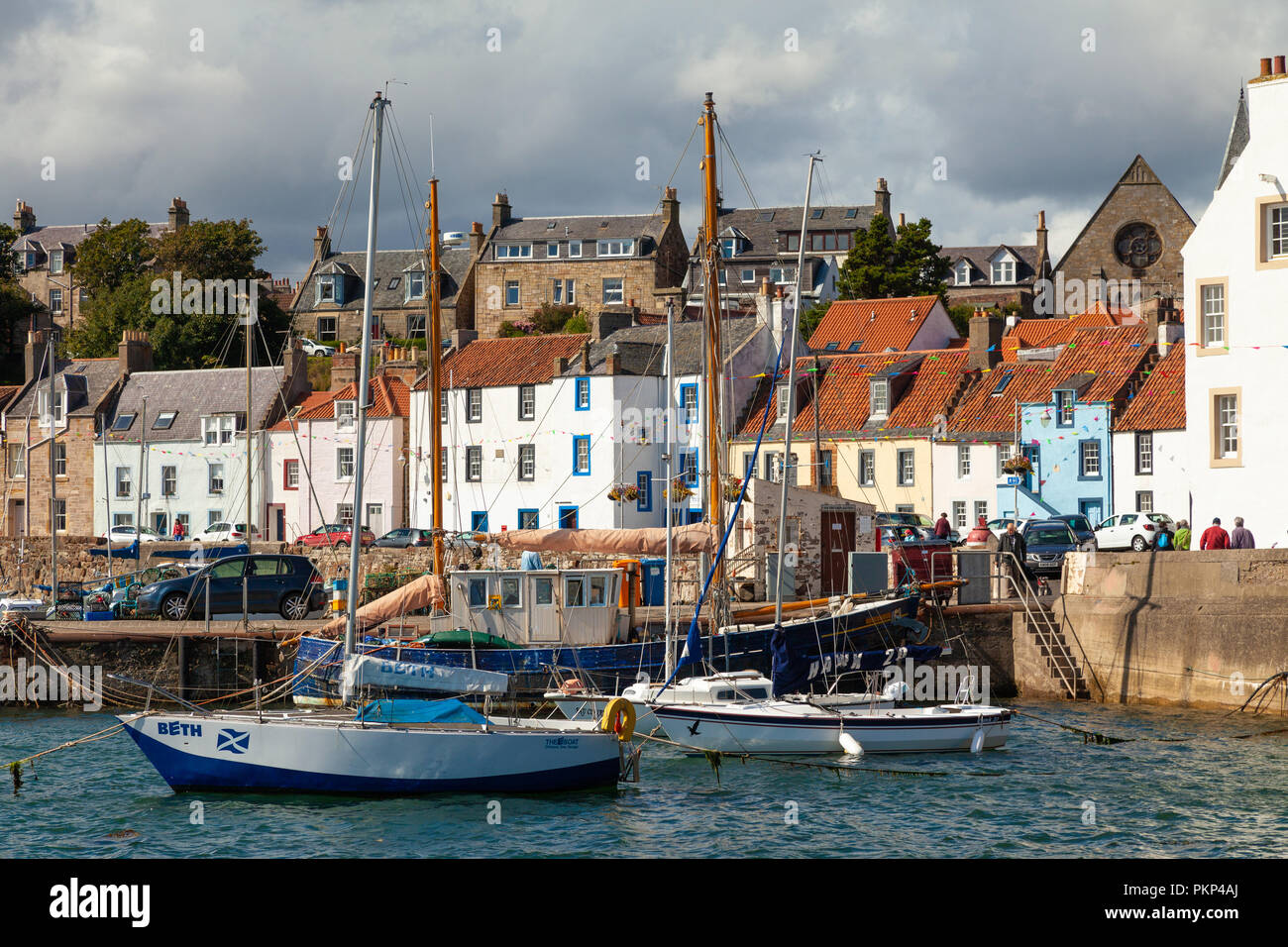 St Monans Hafen in Fife, Schottland. Stockfoto