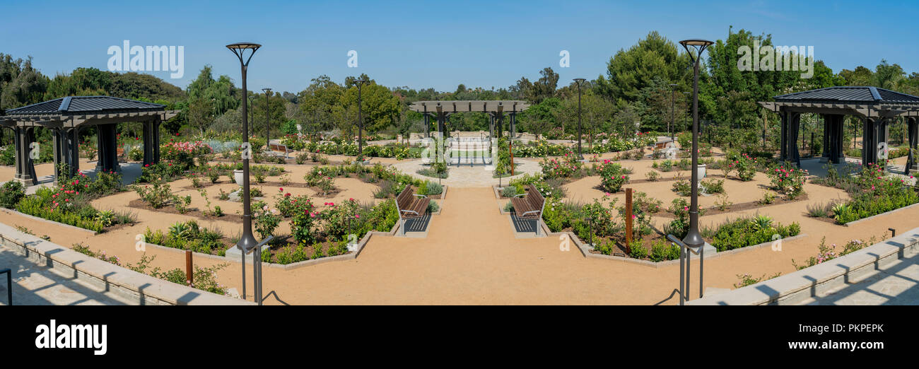 Panorama Blick Auf Den Rosengarten In South Coast Botanic Garden
