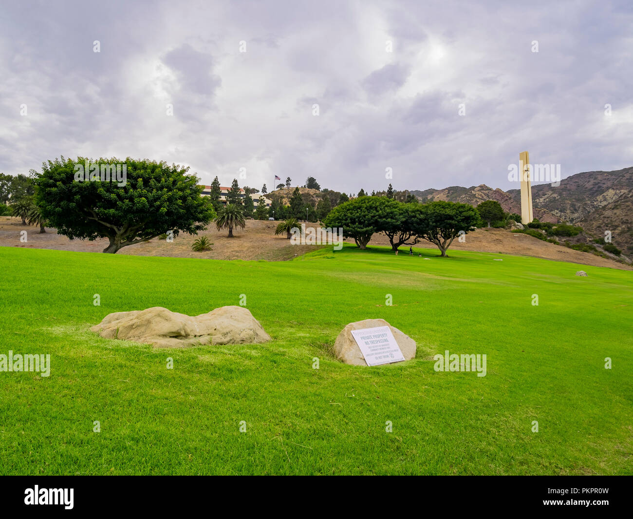 Phillips Thema Turm der Pepperdine University in Los Angeles County, Kalifornien Stockfoto