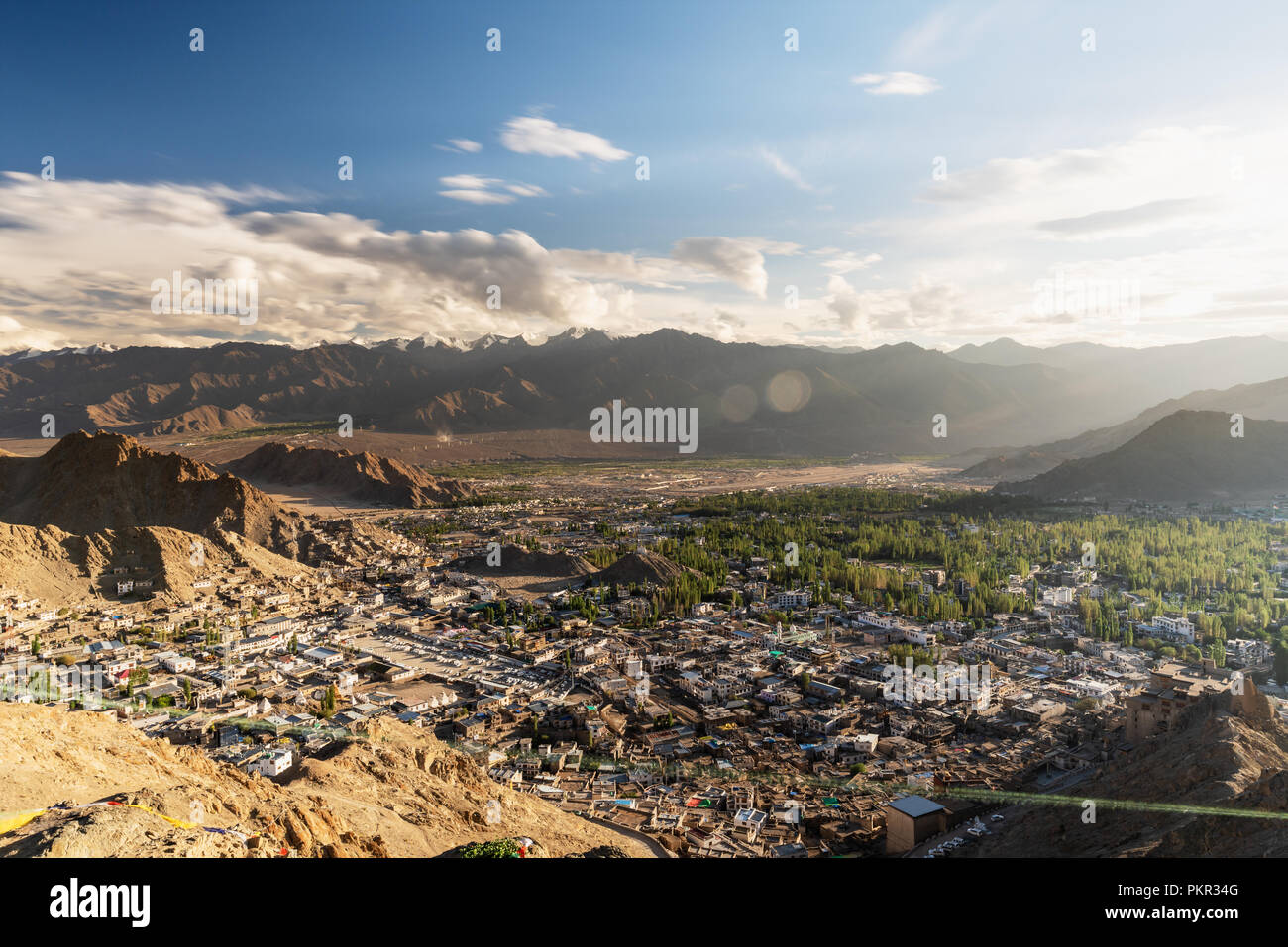 Landschaft von Leh Stadt Ladakn region, Indien Stockfoto