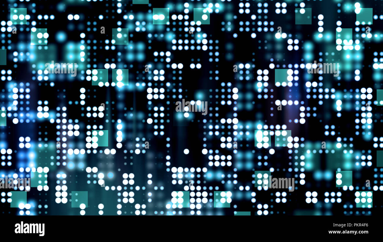 Party Hintergrund mit glitzernden Lichtern und Lichtgitter Panels. 8K Ultra HD-Auflösung mit 300 dpi Stockfoto