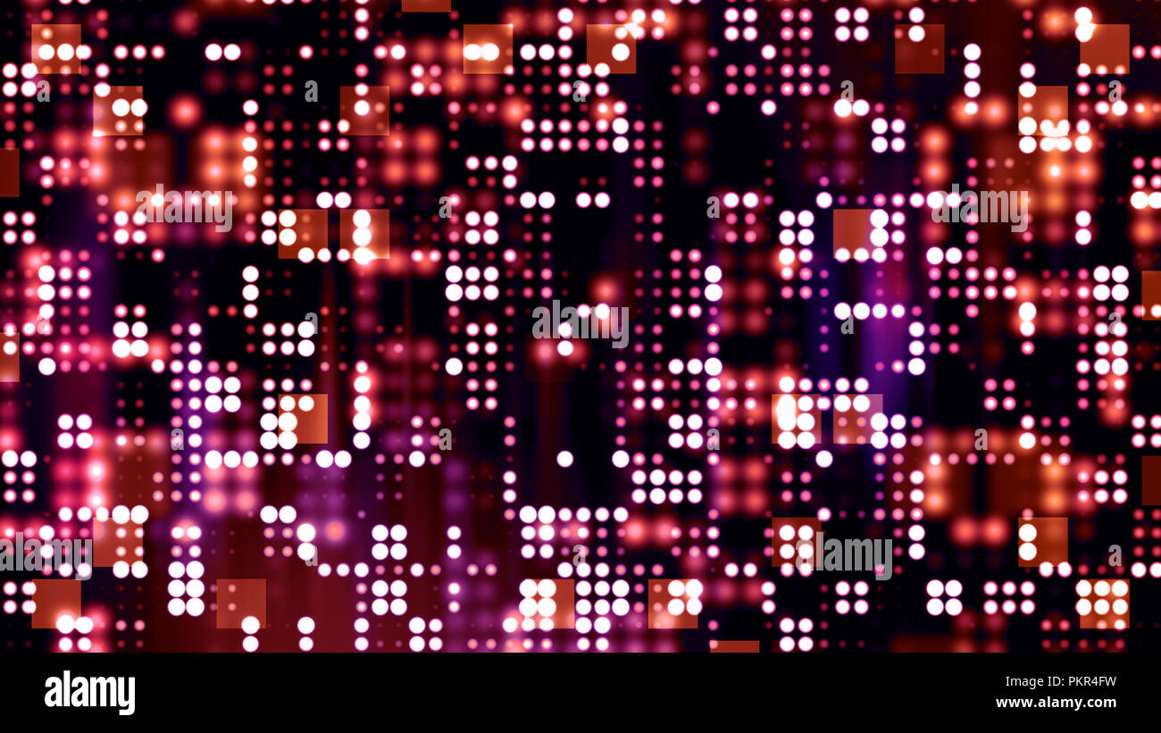 Party Hintergrund mit glitzernden Lichtern und Lichtgitter Panels. 8K Ultra HD-Auflösung mit 300 dpi Stockfoto