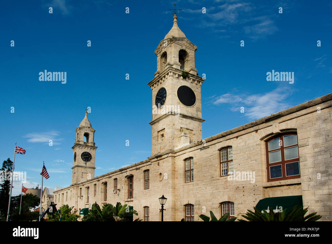 Atlantik, Bermuda, Sandy's Parish, Royal Naval Dockyard, Clocktower Mall, Gebäude in 1850 als Britische Marine warehouse gebaut Stockfoto