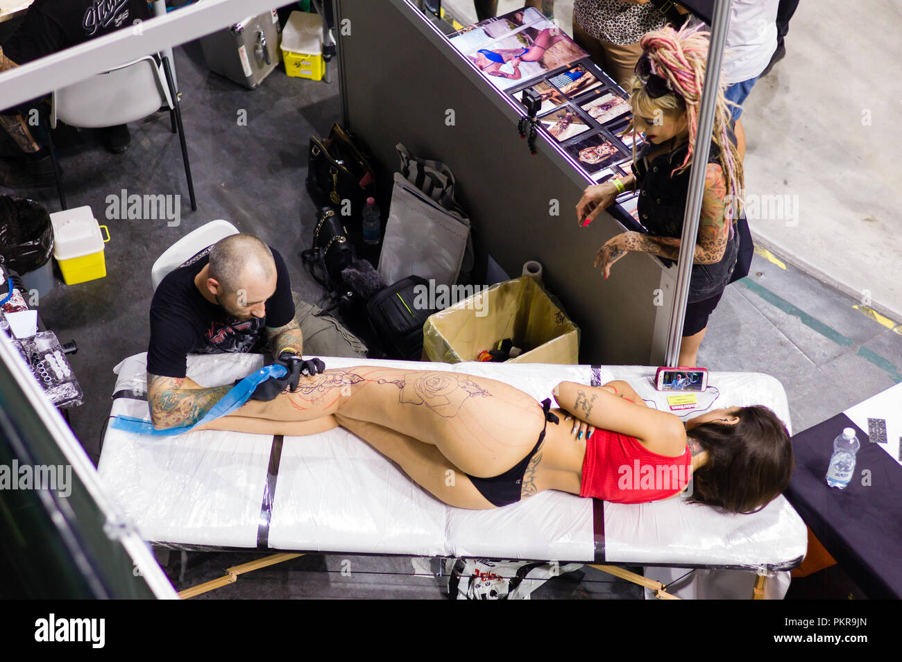 Turin, Italien. 14 Sep, 2018. In Turin ist eine der wichtigsten Tattoo Veranstaltung in Italien statt. Credit: Daniele Baldi/Pacific Press/Alamy leben Nachrichten Stockfoto