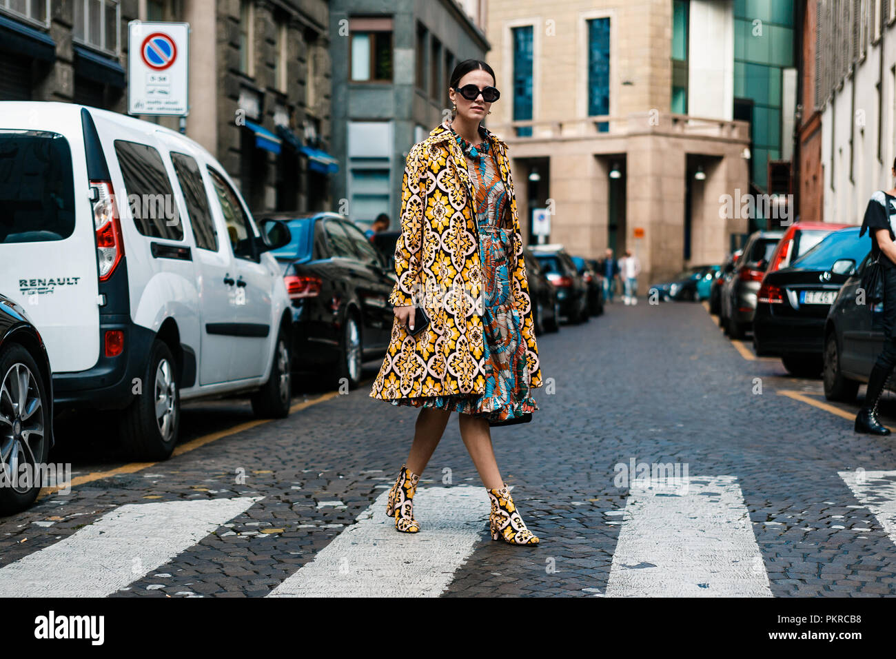 Mailand, Italien - 23 September, 2017: Außerhalb von ANTONIO MARRAS Show in Mailand Fashion Week Frühjahr/Sommer 2018 Stockfoto