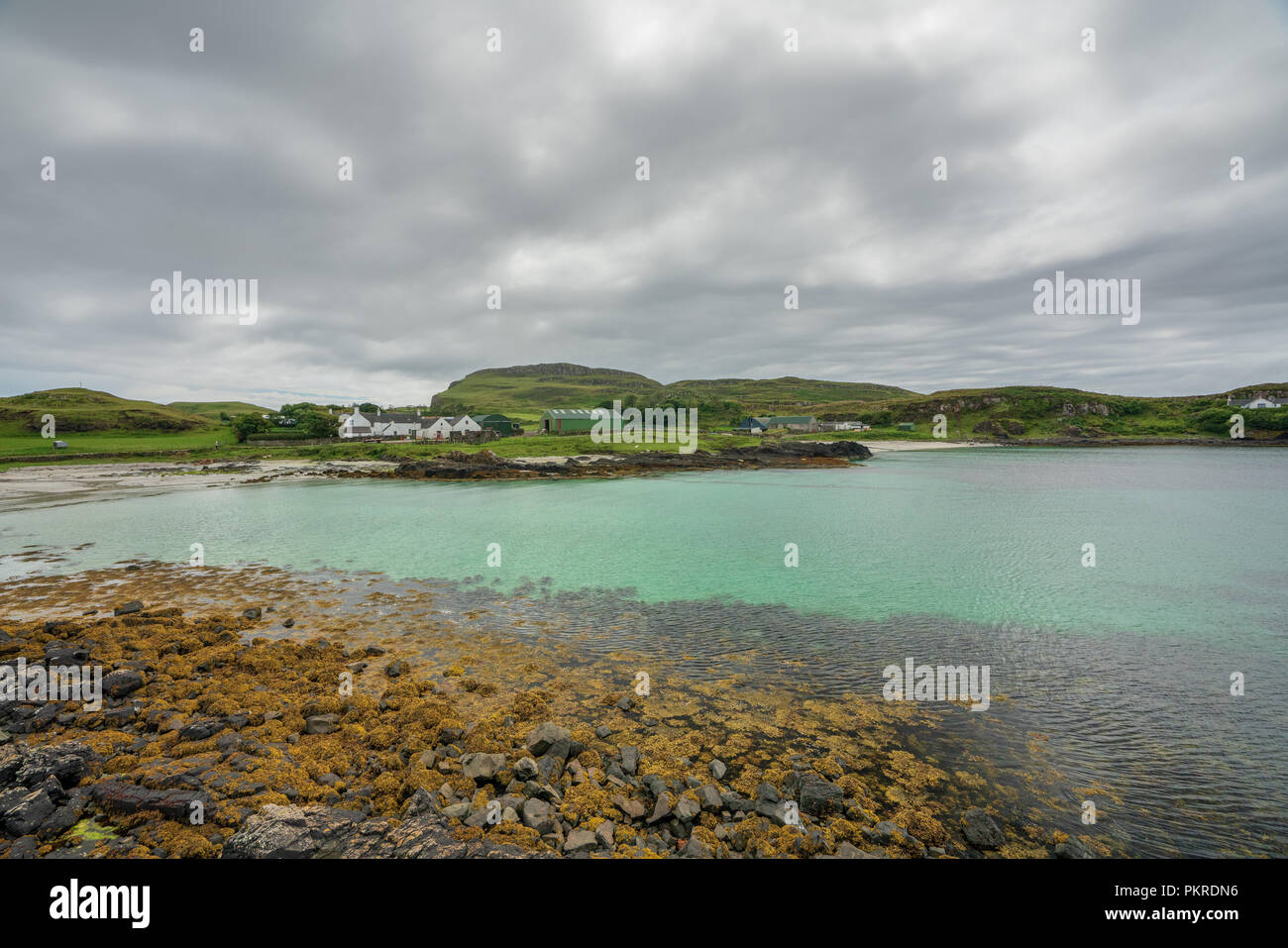 Gallenach Bucht auf der Insel von Muck, einer kleinen Insel der Inneren Hebriden, vor der Westküste Schottlands Stockfoto