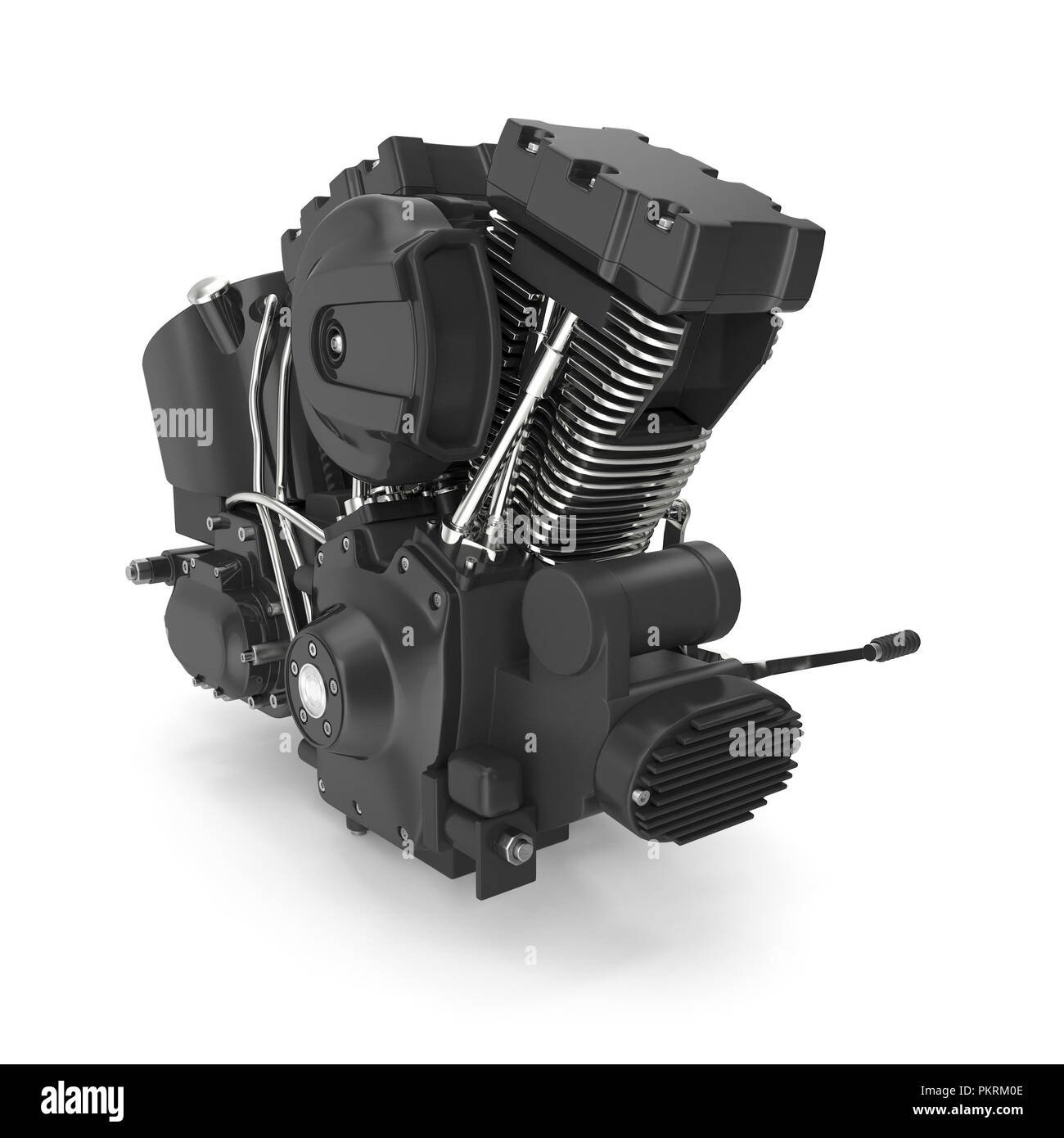 Motorrad Motor 2 Zylinder für Big Bike isoliert auf Weiss. 3D-Darstellung  Stockfotografie - Alamy