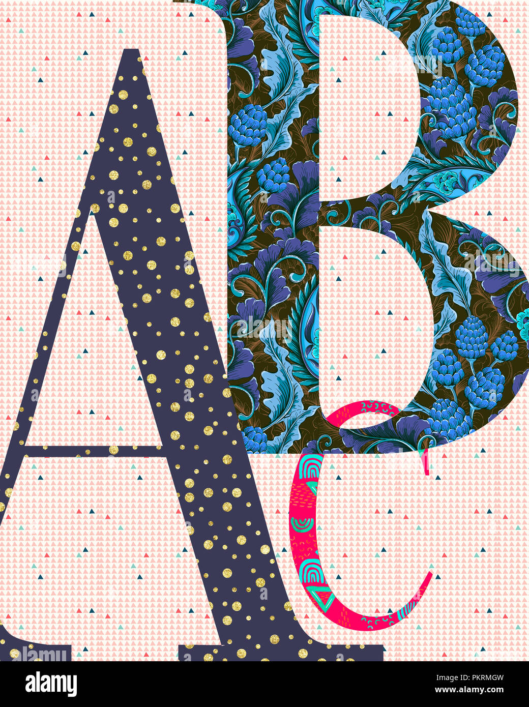 Grafisches Konzept: Das Alphabet-ABC Stockfoto