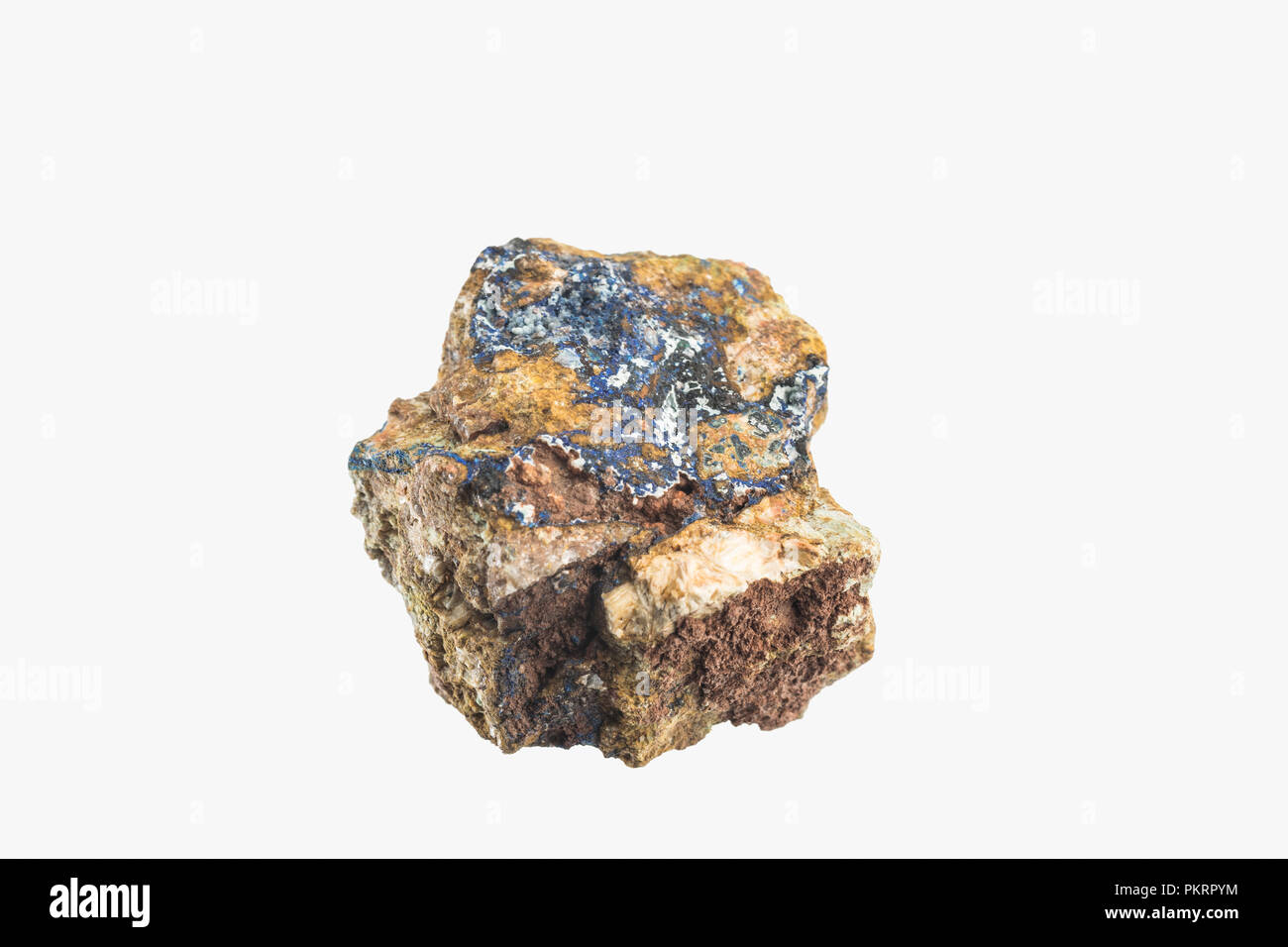 Deep Blue Azurit Stein aus Marokko isoliert Stockfoto