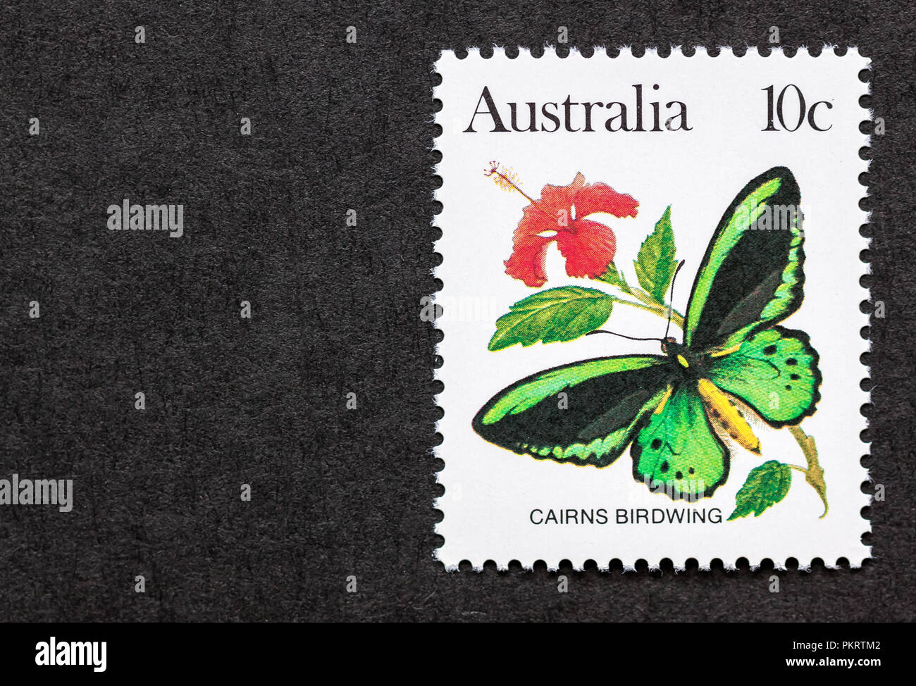 Mint Australien Stempel mit der Darstellung eines männlichen Cairns birdwing Butterfly (Ornithoptera euphorion) Stockfoto