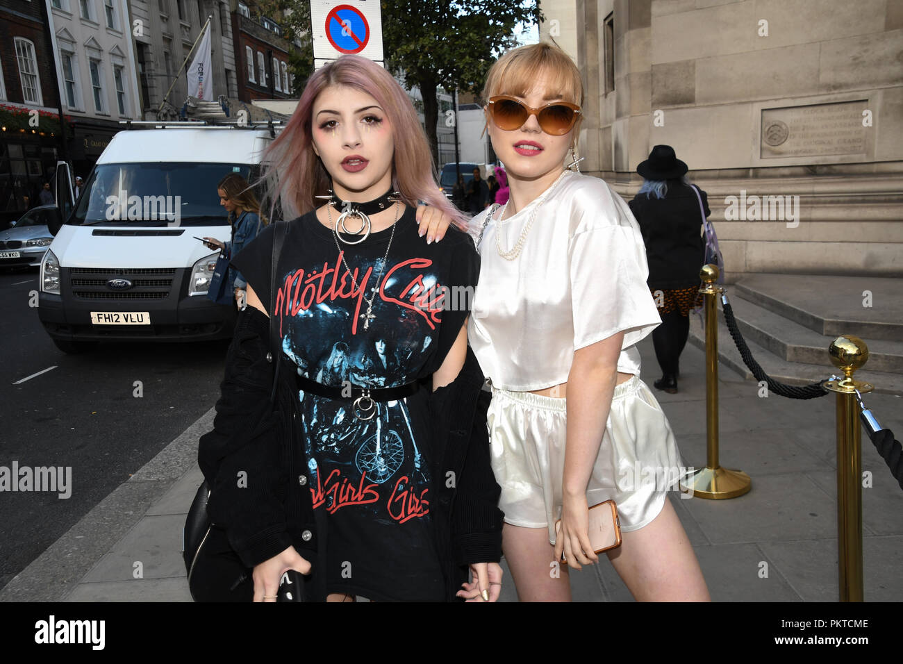 London, Großbritannien. 14. September 2018. Fashionist nehmen an der Fashion Scout - SS 19 - London Fashion Week - Tag 1, London, UK. 14. September 2018. Bild Capital/Alamy leben Nachrichten Stockfoto