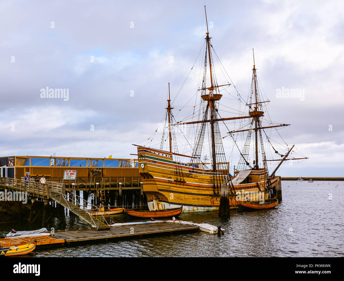 Mayflower II - Replikat des aus dem 17. Jahrhundert Schiff Mayflower, gefeiert für die Pilger, die den Transport in die Neue Welt. Stockfoto