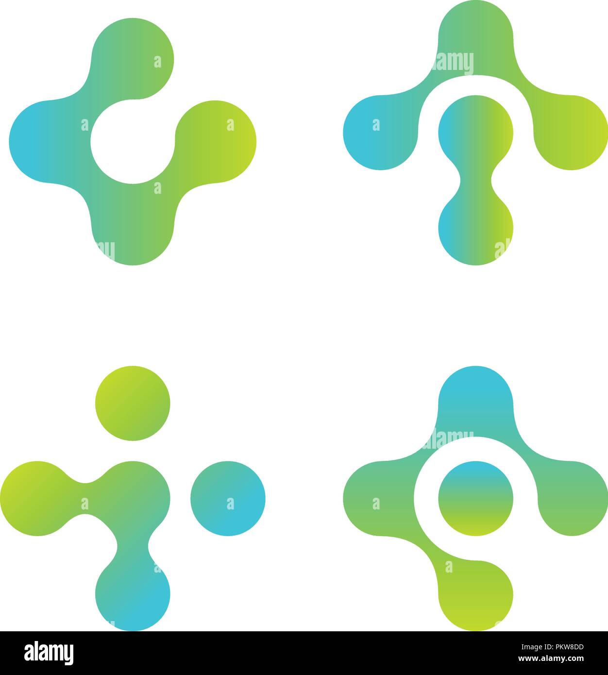 Cross Logo. Weich abgerundete plus Form. Apotheke Symbol. Vector Illustration auf weißem Hintergrund. Stock Vektor