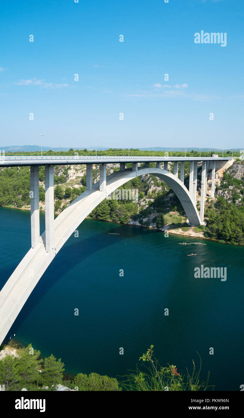 Brücke über den Fluss Krka. Sibenik Brücke Stockfoto