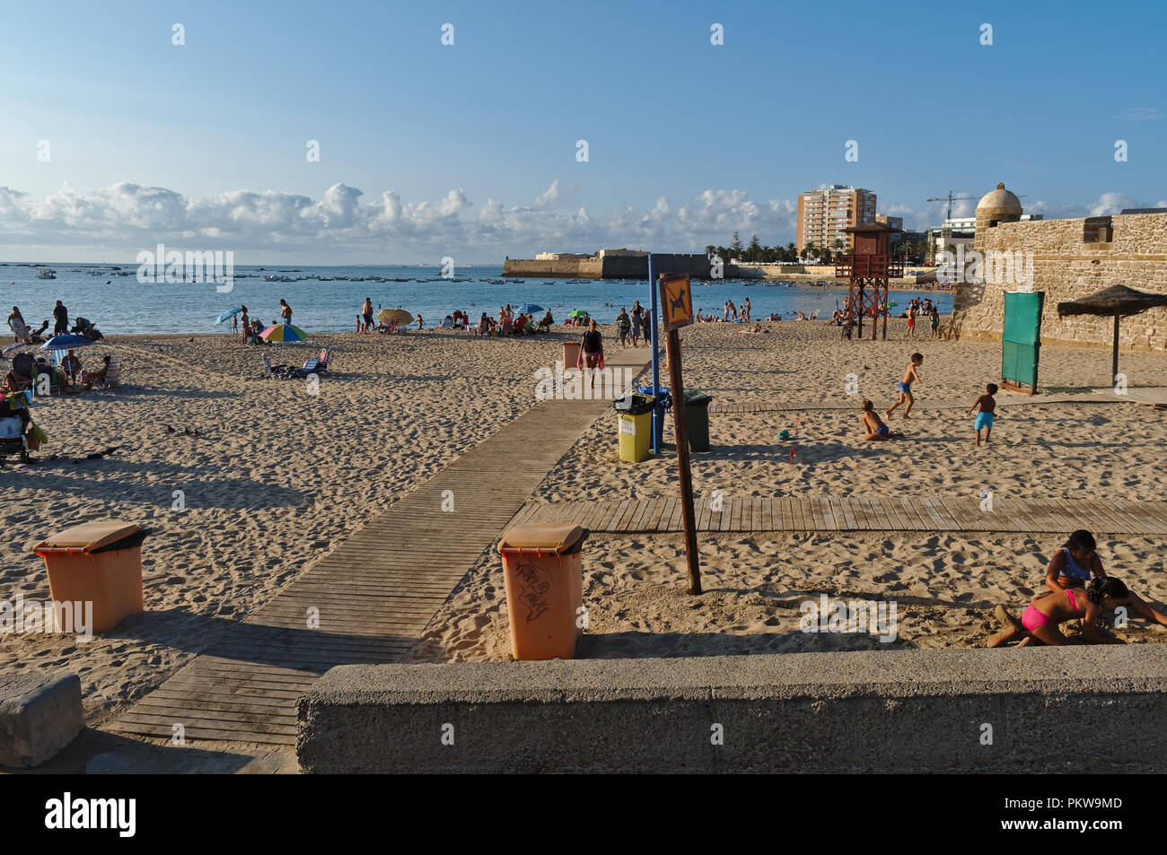 La Caleta Strand in Cadiz. Spanien Stockfoto