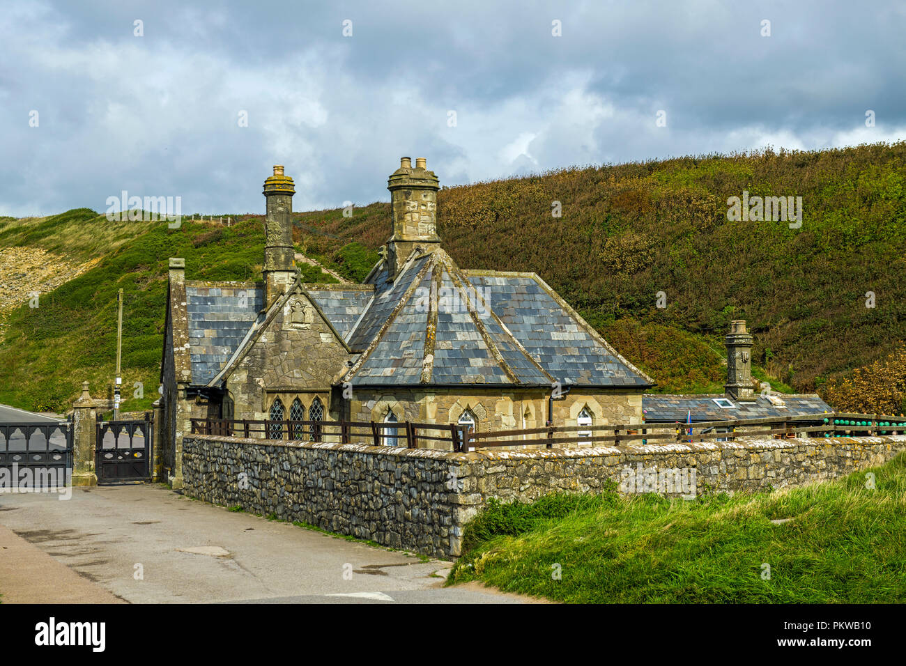 Die Alten Torhaus zu, was Dunraven Schloss an der Glamorgan Heritage Coast South Wales Stockfoto