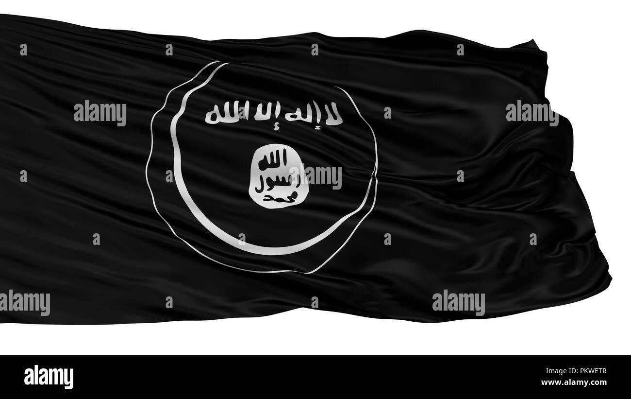 Östlichen indonesischen Mujahidin Mujahidin Flagge, isoliert auf weißem Hintergrund, 3D-Rendering Stockfoto