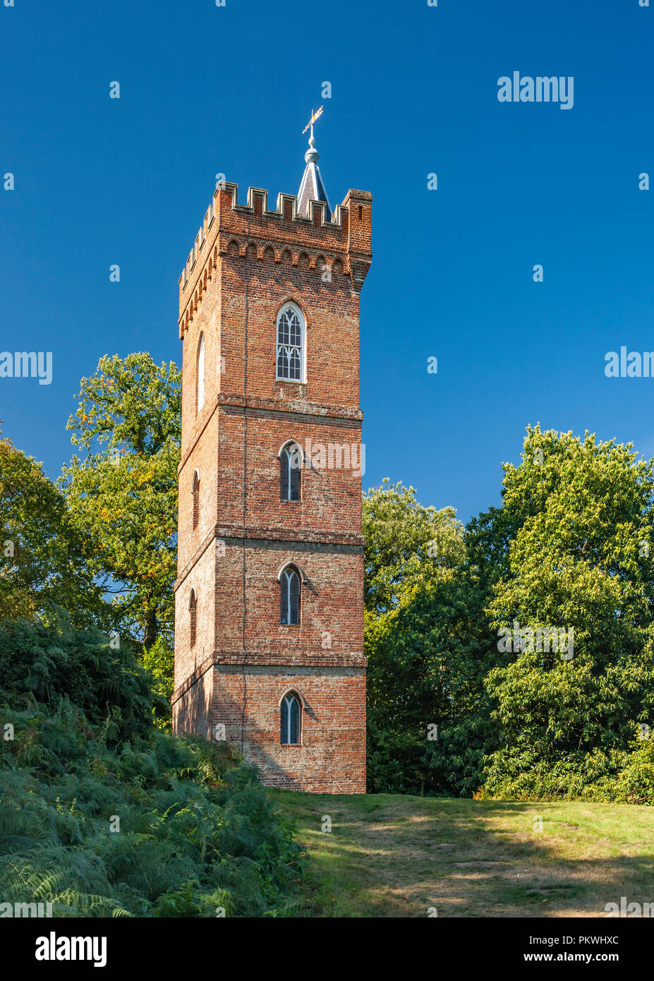Painshill gotischen Turm. Stockfoto
