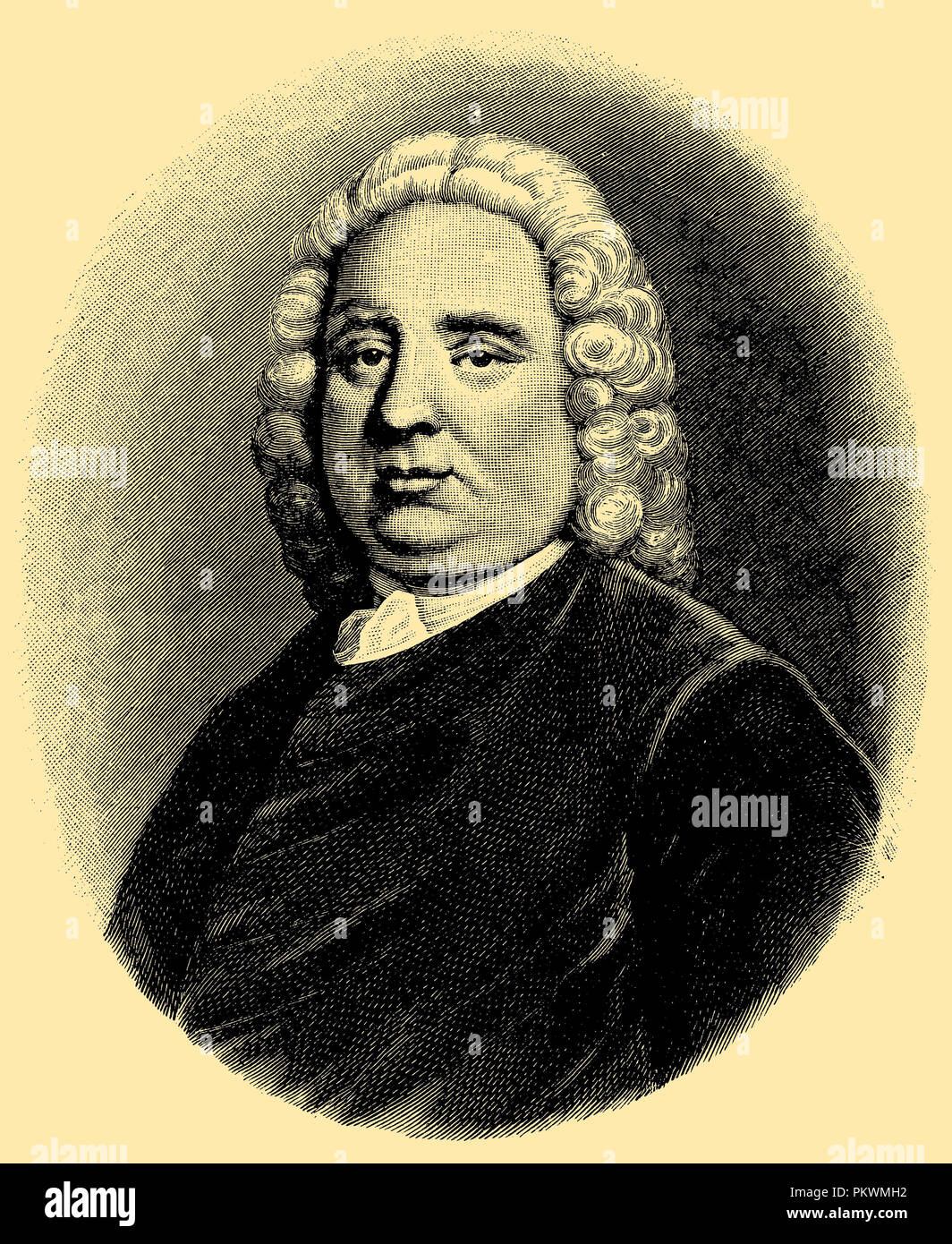 Samuel Richardson. Nach dem Stich von Mac Ardell (Gemälde von J. Highmore) im Britischen Museum in London, Stockfoto